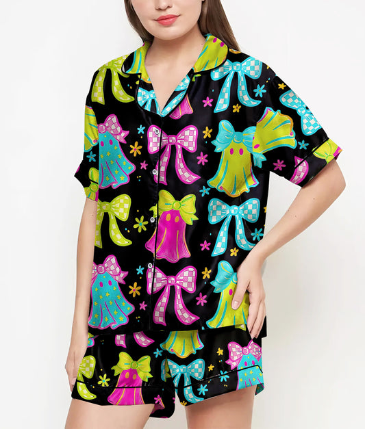 Women's Halloween Ghost Bow Set