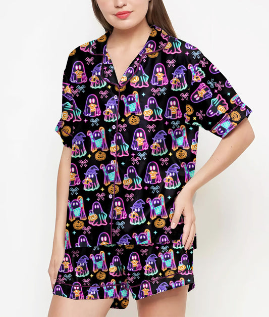 Women's Halloween Ghost Neon Set