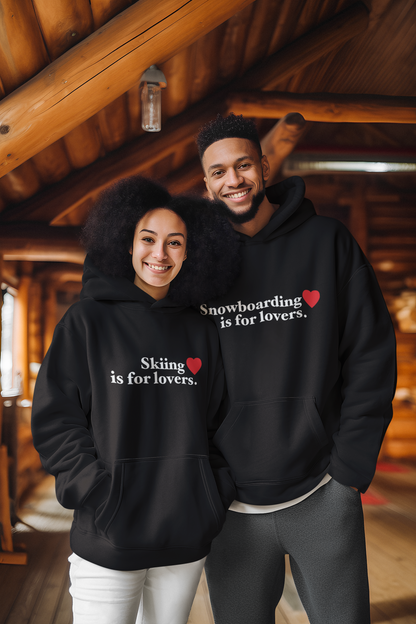 Snowboarding Lovers Black Unisex eco raglan hoodie * Snowboarder Gift Her Him