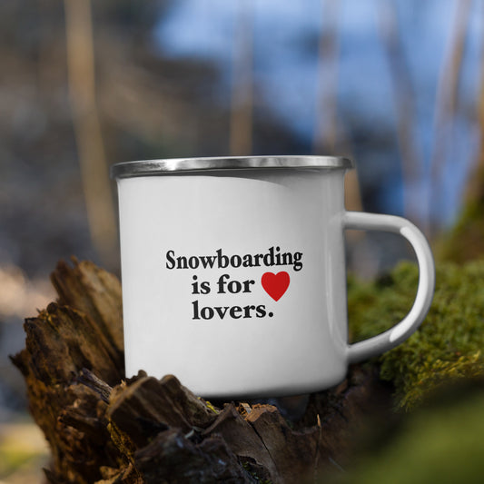 Snowboarding Lovers Enamel Camp Mug * Double-sided