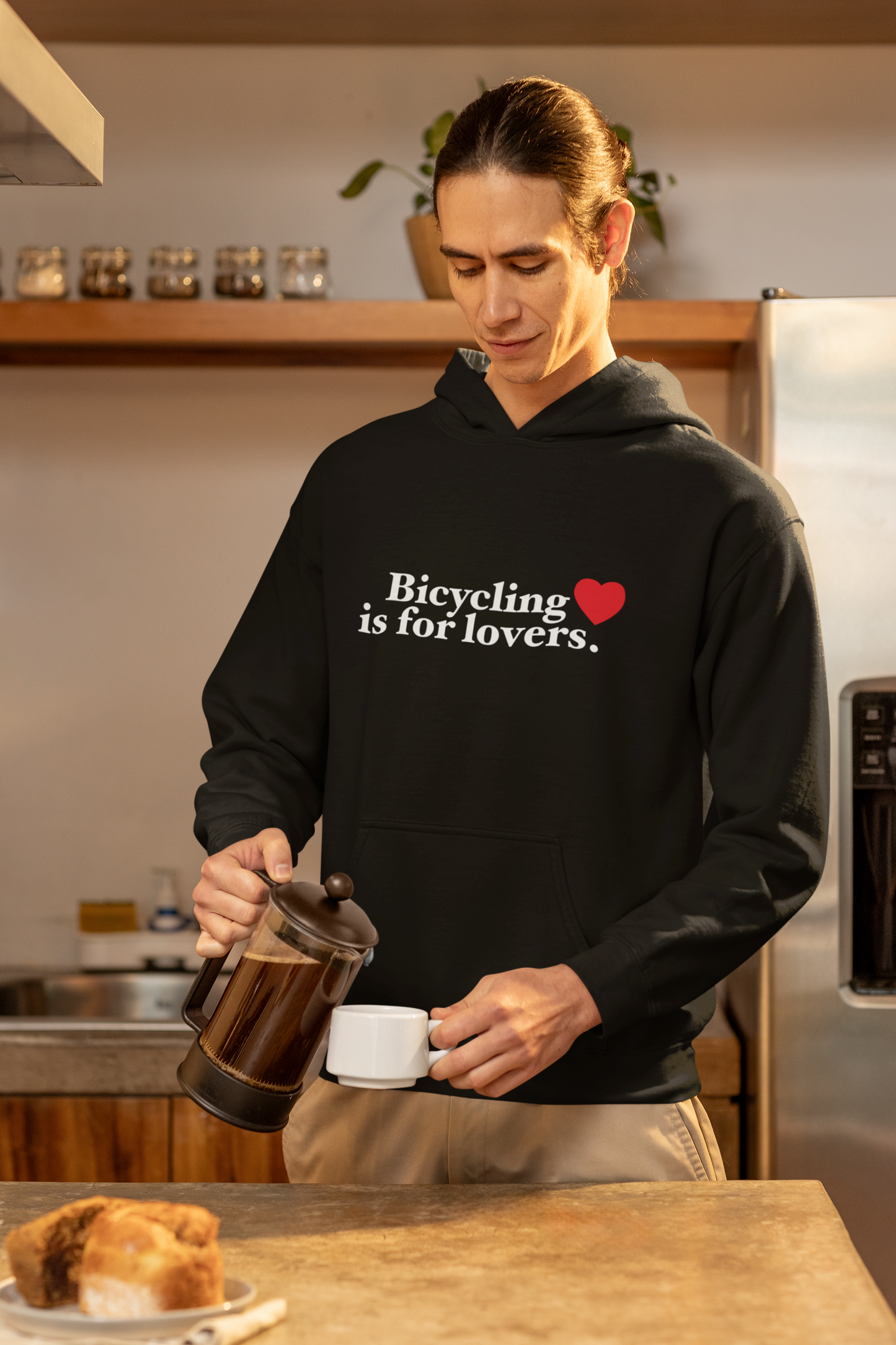 Bicycling Lovers Black Unisex eco raglan hoodie * Bike Gift Her Him