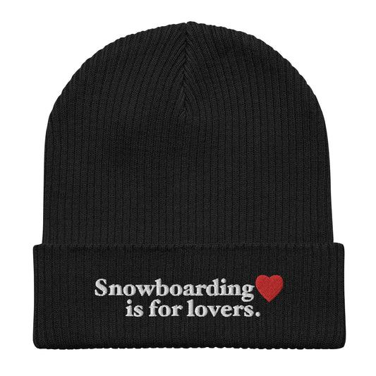 Snowboarding Lovers Organic ribbed beanie