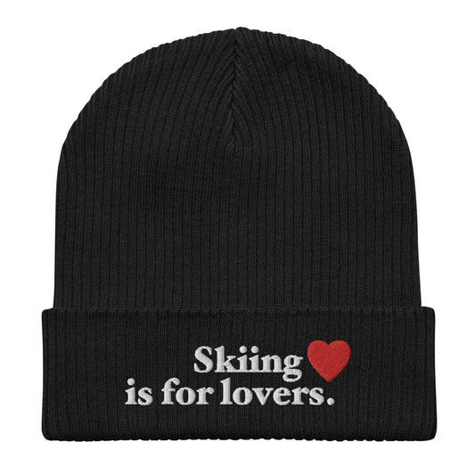 Skiing Lovers Organic ribbed beanie