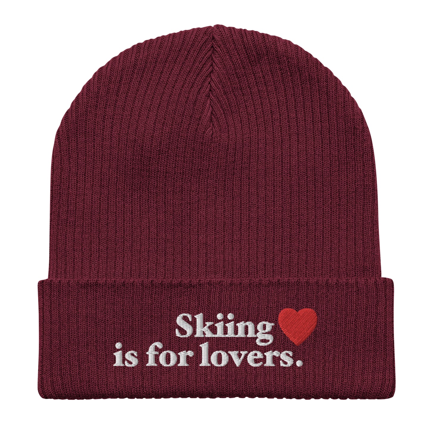 Skiing Lovers Organic ribbed beanie