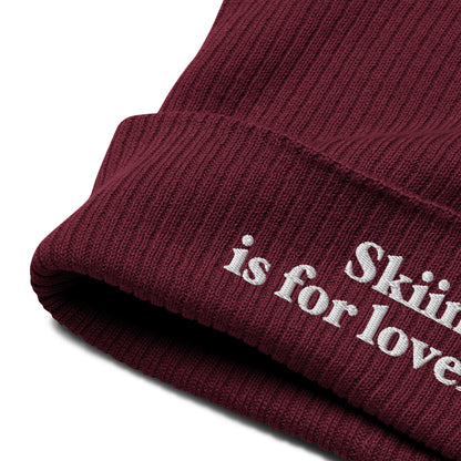 Skiing Lovers Organic ribbed beanie