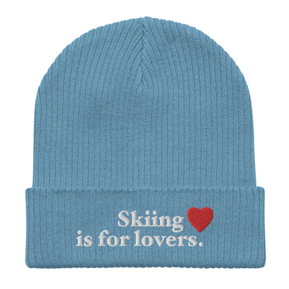 Skiing Lovers Organic ribbed beanie