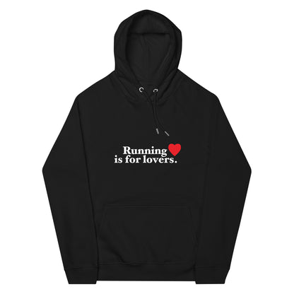 Running Lovers Black Unisex eco raglan hoodie * Runner Gift Her Him